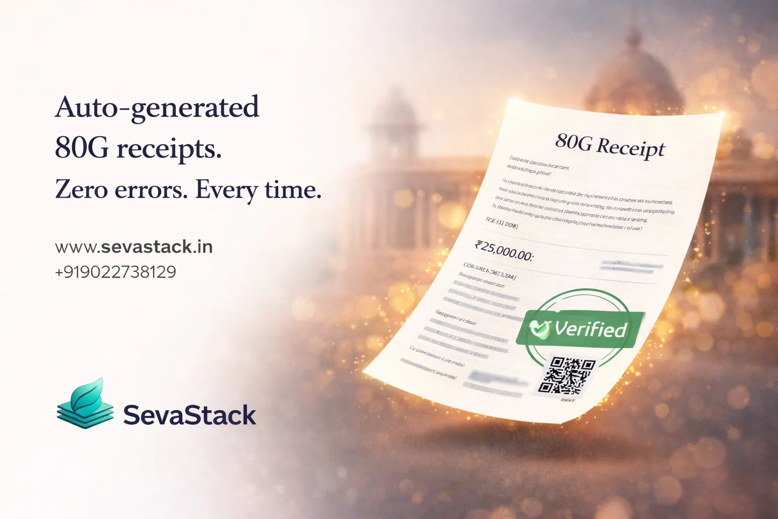Auto-generated 80G receipts